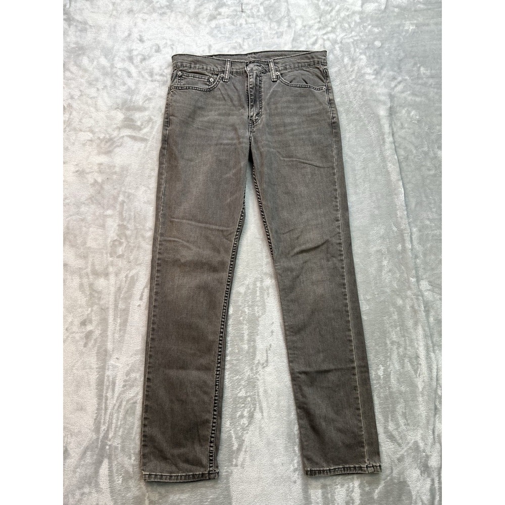 Levis 511 Jeans Mens Sz 34x34 Black Slim Fit Whiskered Faded Grunge Street Work